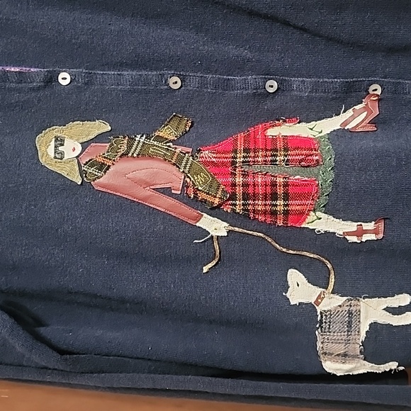 Extra Point by Reference Point Woman & Dog Applique Cardigan - Picture 3 of 7
